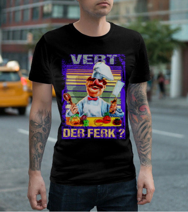 Vert Der Ferk Colorful Chef With Vegetables And Utensils T-Shirt
