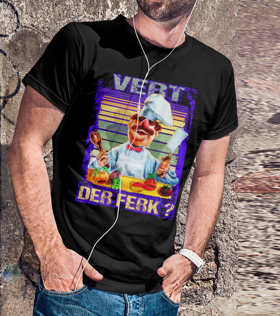 Vert Der Ferk Colorful Chef With Vegetables And Utensils T-Shirt