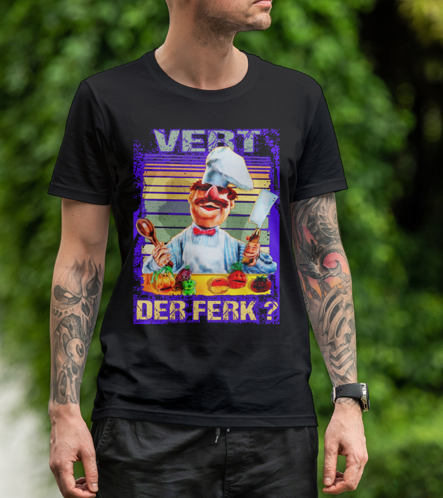 Vert Der Ferk Colorful Chef With Vegetables And Utensils T-Shirt