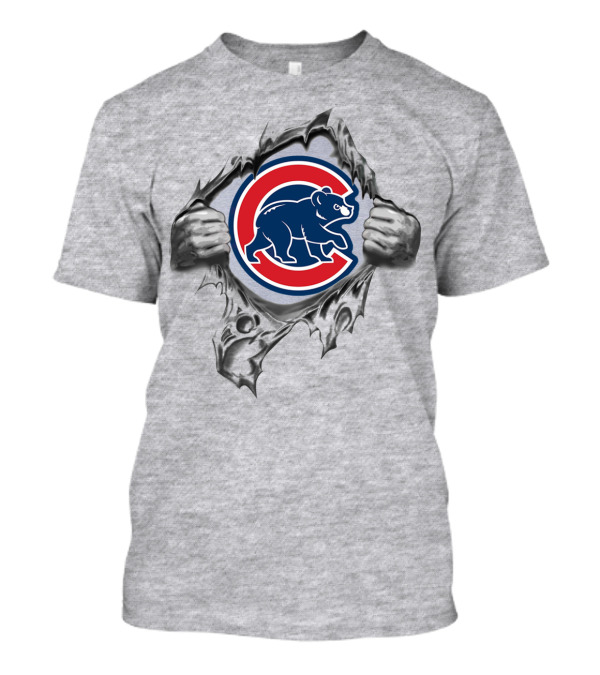 Chicago Cubs Ripped Logo Bear Claw Breakthrough T-Shirt