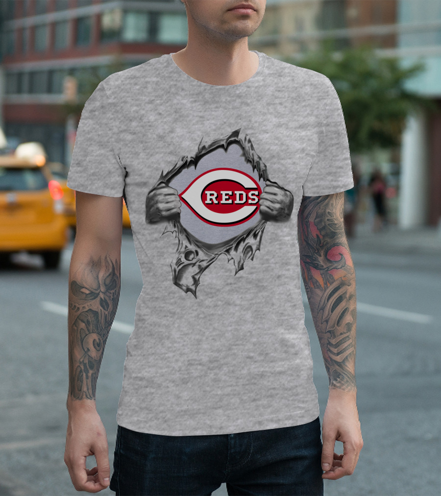 Cincinnati Reds Logo Breaking Through T-Shirt