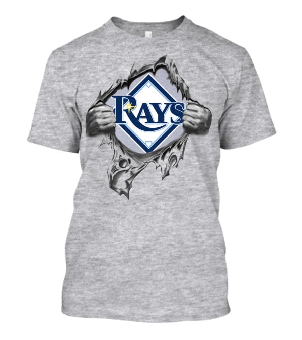 Rays Baseball Logo Torn Metal Effect T-Shirt