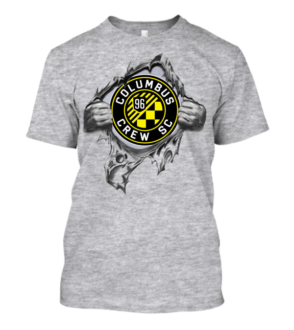 Columbus Crew Sc 96 Soccer Logo Through Metal Rip T-Shirt
