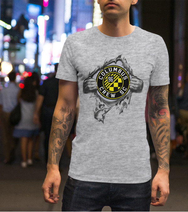 Columbus Crew Sc 96 Soccer Logo Through Metal Rip T-Shirt