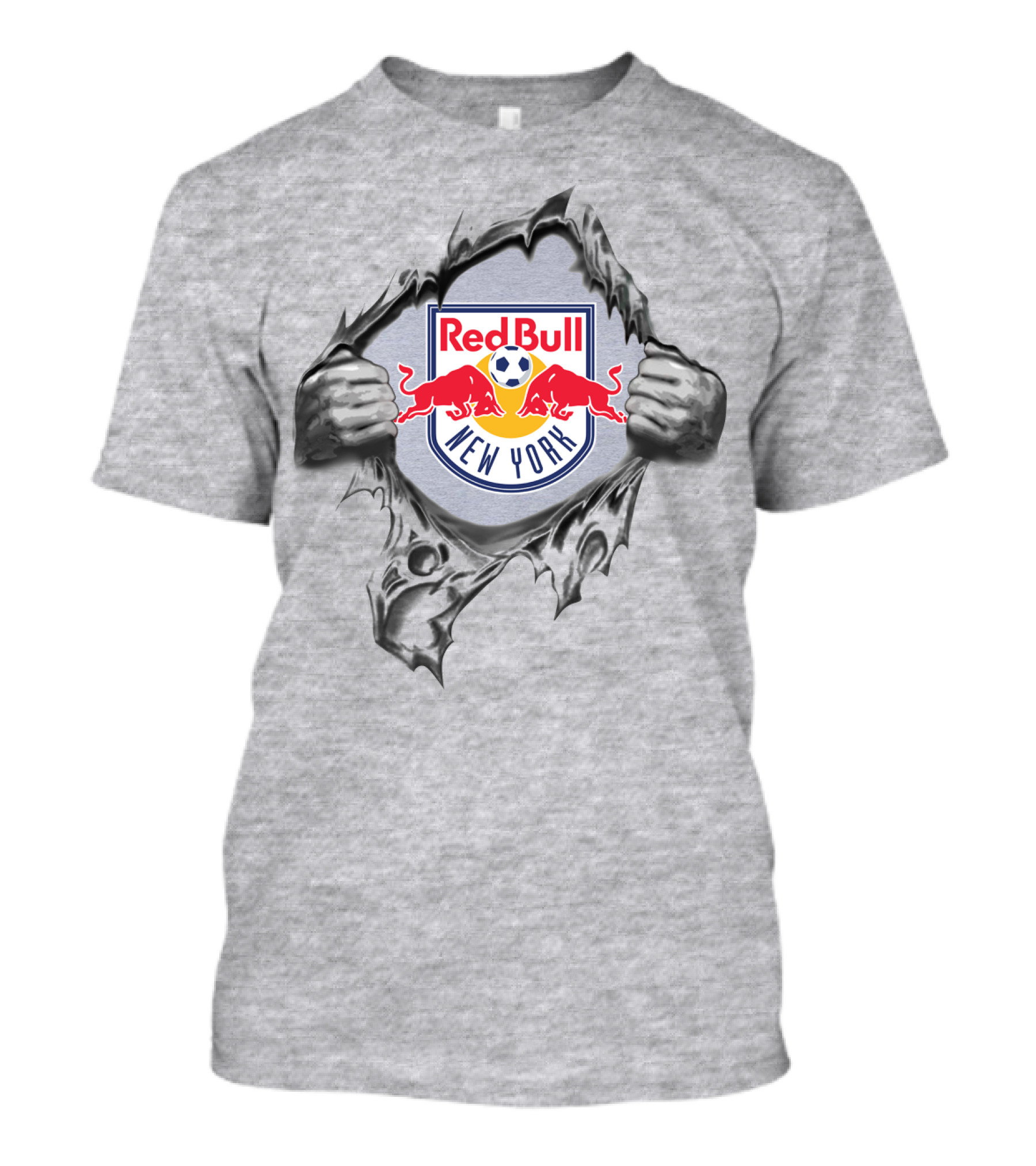 New York Red Bulls Logo With Ripped Effect T-Shirt