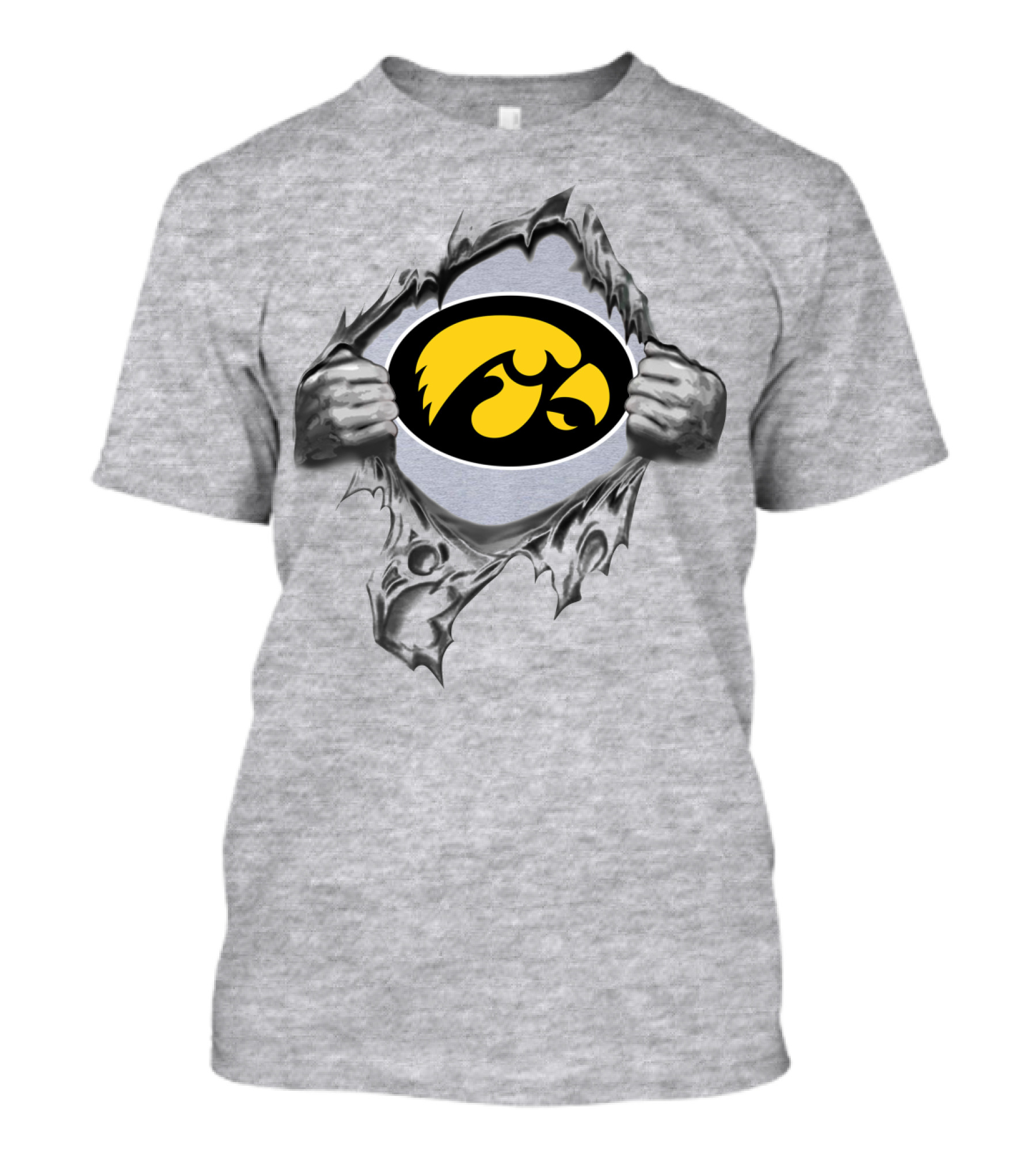 Iowa Hawkeyes Logo Torn Skin Teaser T-Shirt