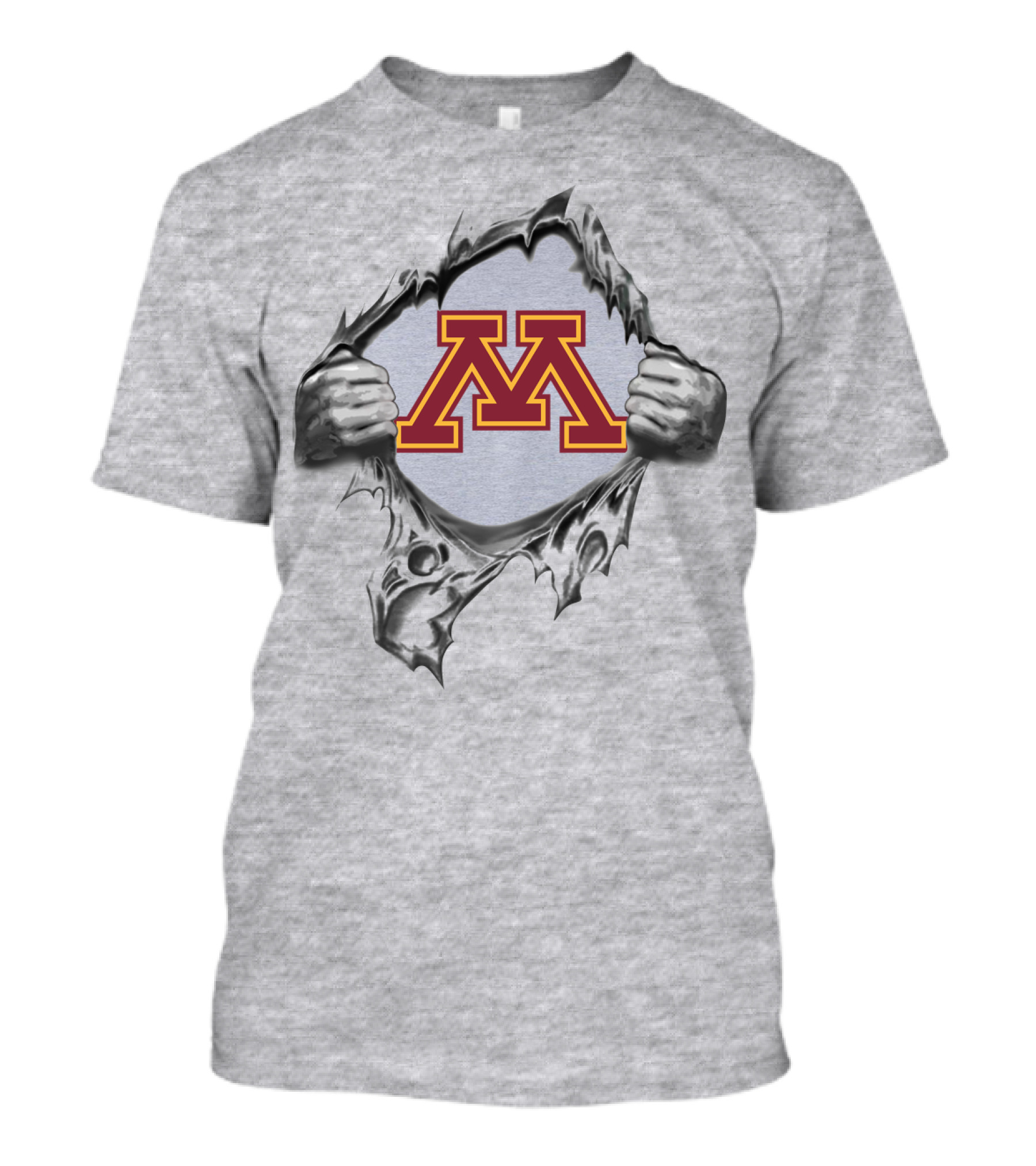 Minnesota Golden Gophers Big M Logo Ripped T-Shirt