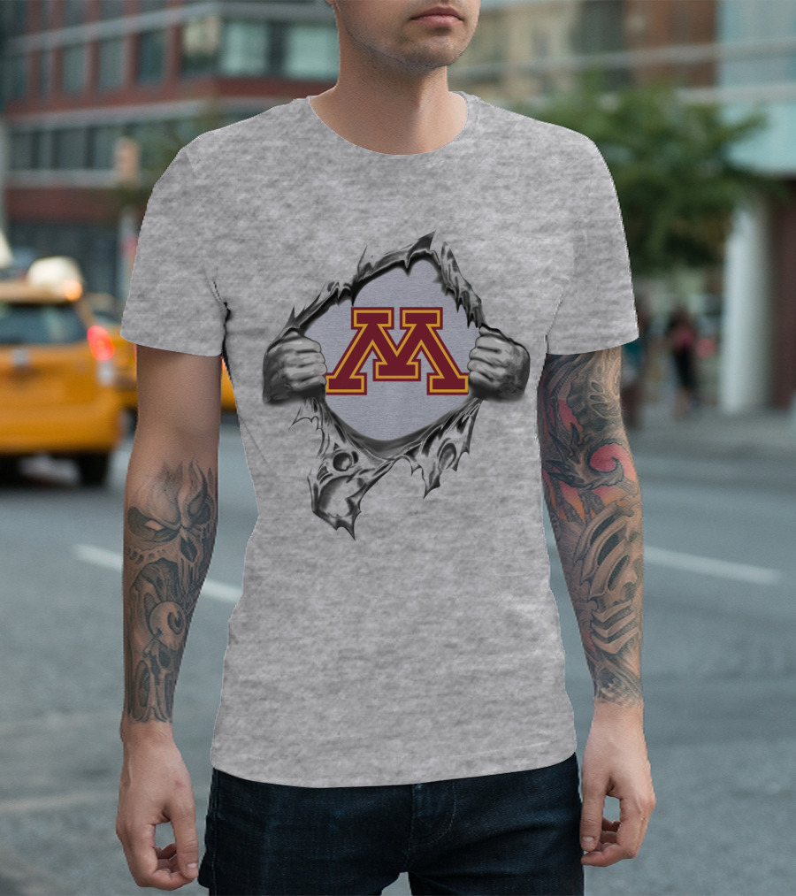Minnesota Golden Gophers Big M Logo Ripped T-Shirt