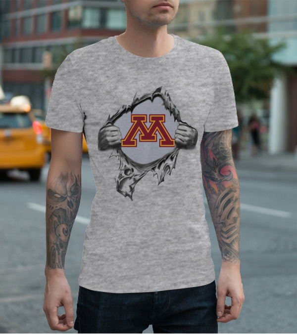 Minnesota Golden Gophers Big M Logo Ripped T-Shirt