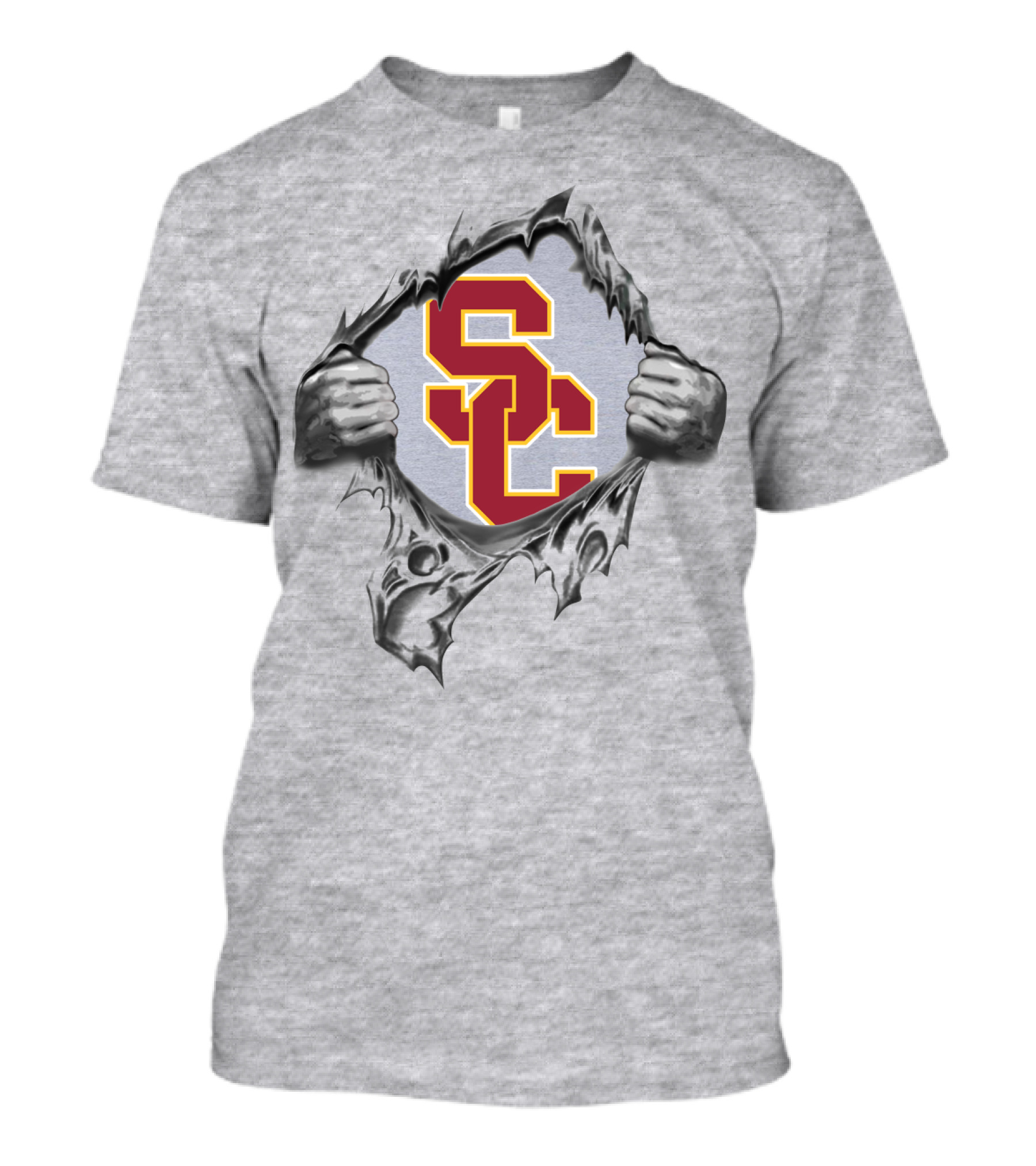 Sc Usc Trojans Ripped Skin T-Shirt