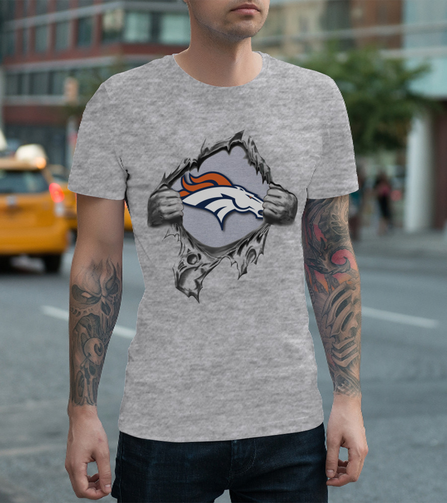 Denver Broncos Ripped Logo Fan T-Shirt