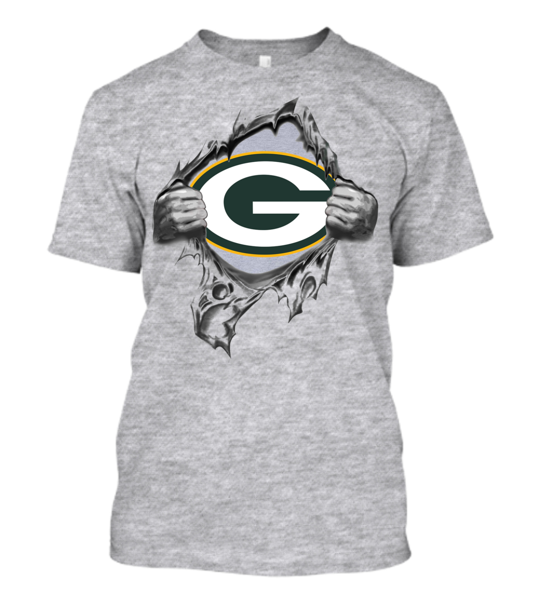 Green Bay Packers G Logo Ripping Through T-Shirt