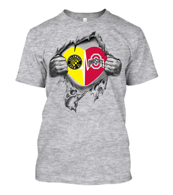 Columbus Crew Sc Ohio State Buckeyes Heart Symbol T-Shirt