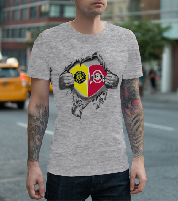 Columbus Crew Sc Ohio State Buckeyes Heart Symbol T-Shirt