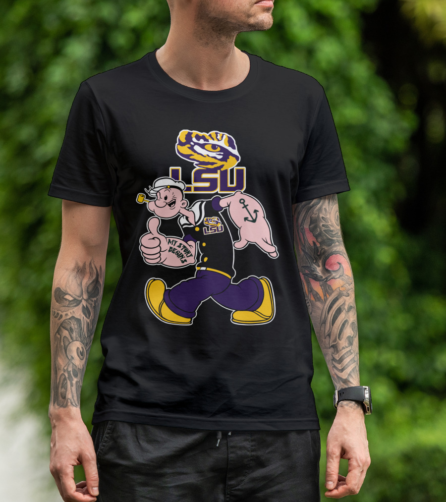 Lsu Tigers My Story Begins Popeye Character Anchors T-Shirt