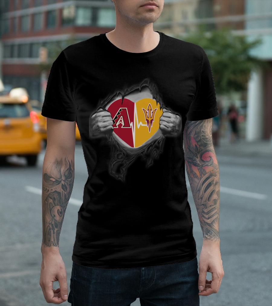 Diamondbacks Arizona State Sun Devils Heartbeat Fusion T-Shirt
