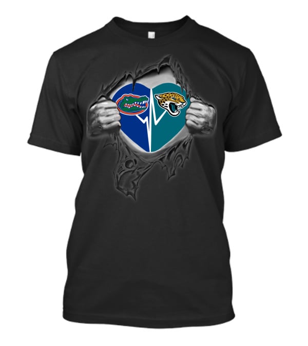 Gators Jaguars Heart T-Shirt