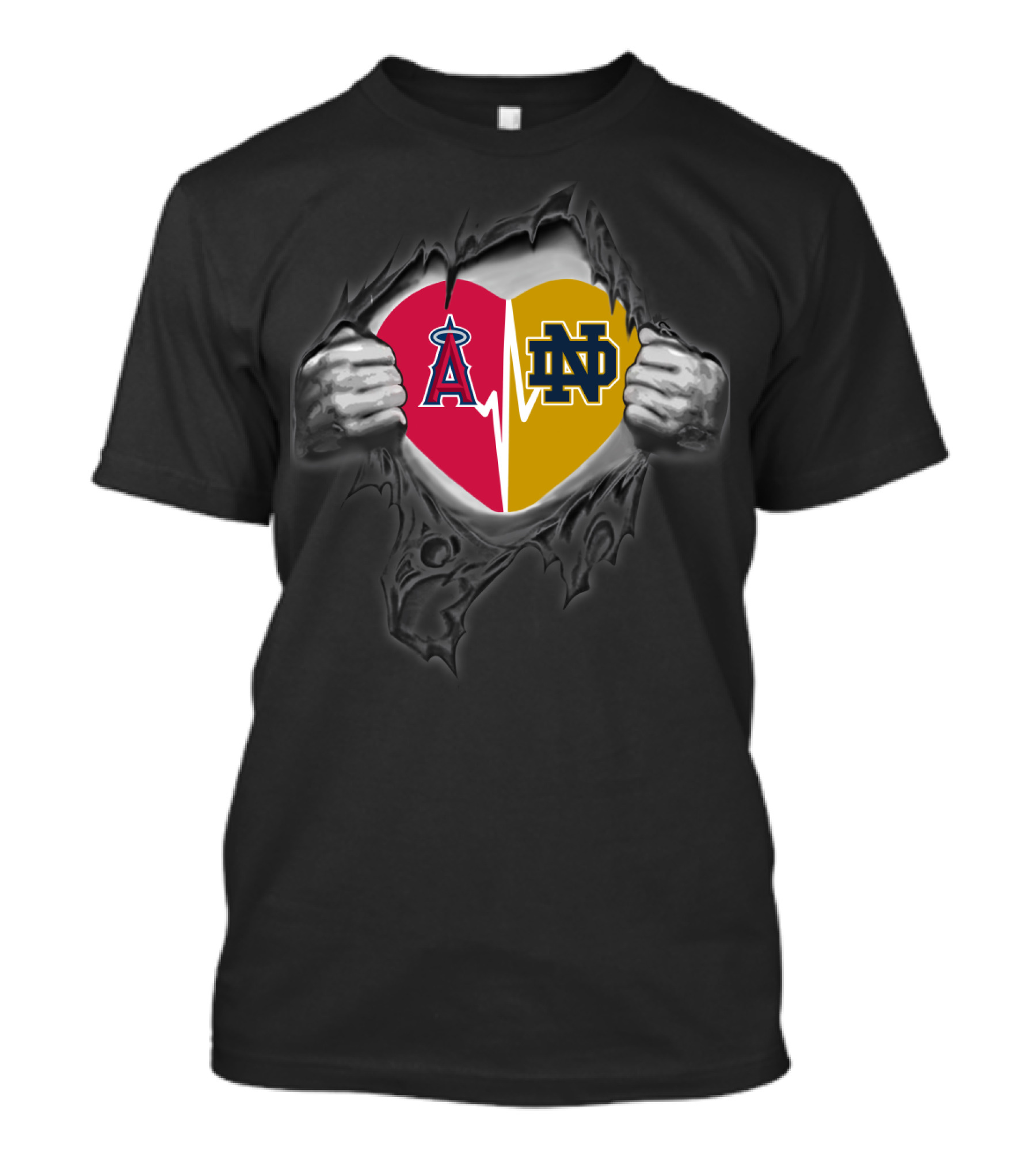Los Angeles Angels Notre Dame Heart Combination T-Shirt