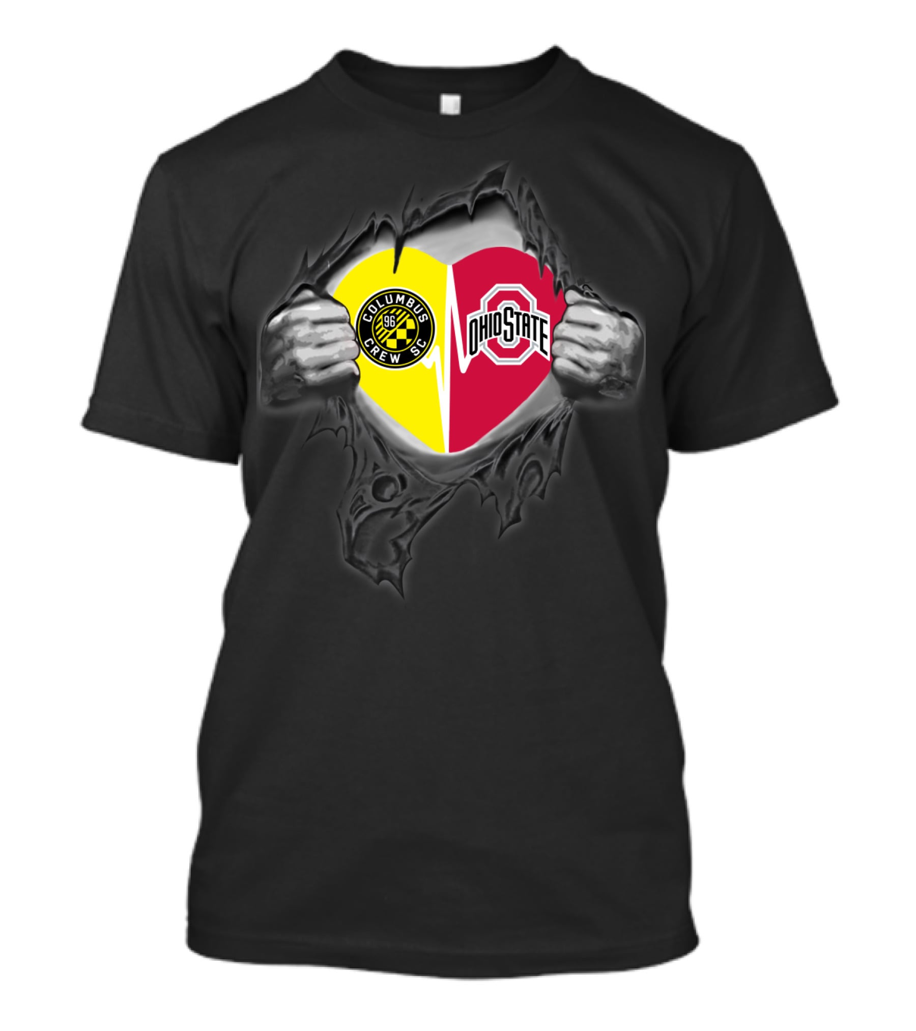 Columbus Crew Sc Ohio State Buckeyes Heart T-Shirt