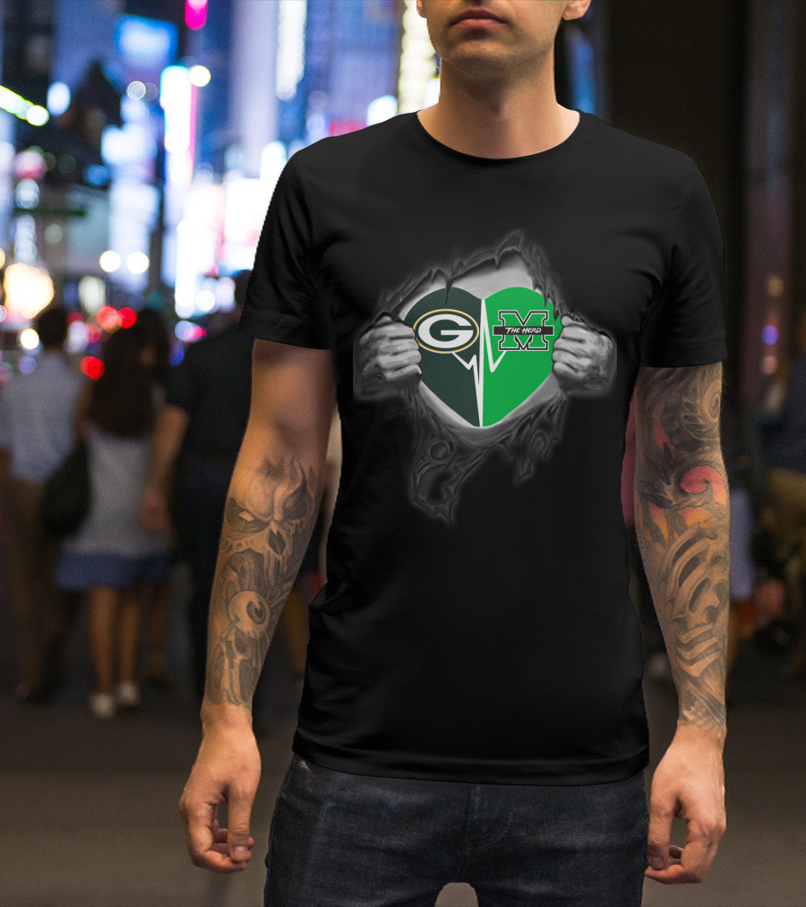 Packers Heartbeat Marshall Thundering Herd T-Shirt