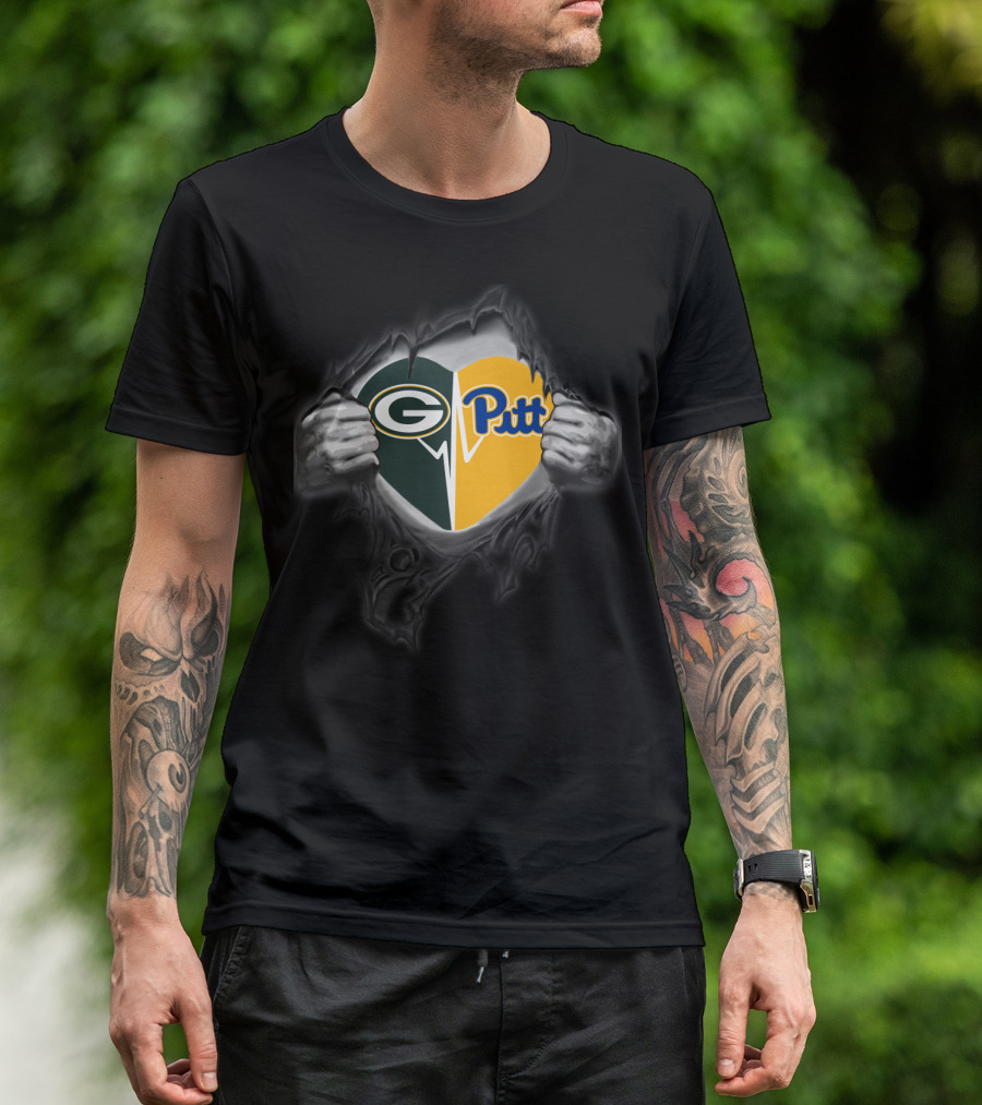 Packers Pitt Heart Tear T-Shirt