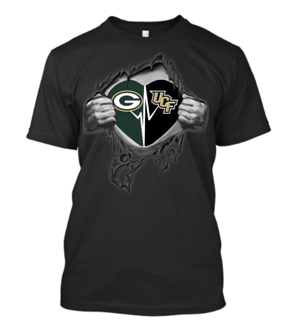 Green Bay Packers Ucf Knights Heart Pullover T-Shirt