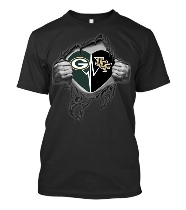 Green Bay Packers Ucf Knights Heart Pullover T-Shirt