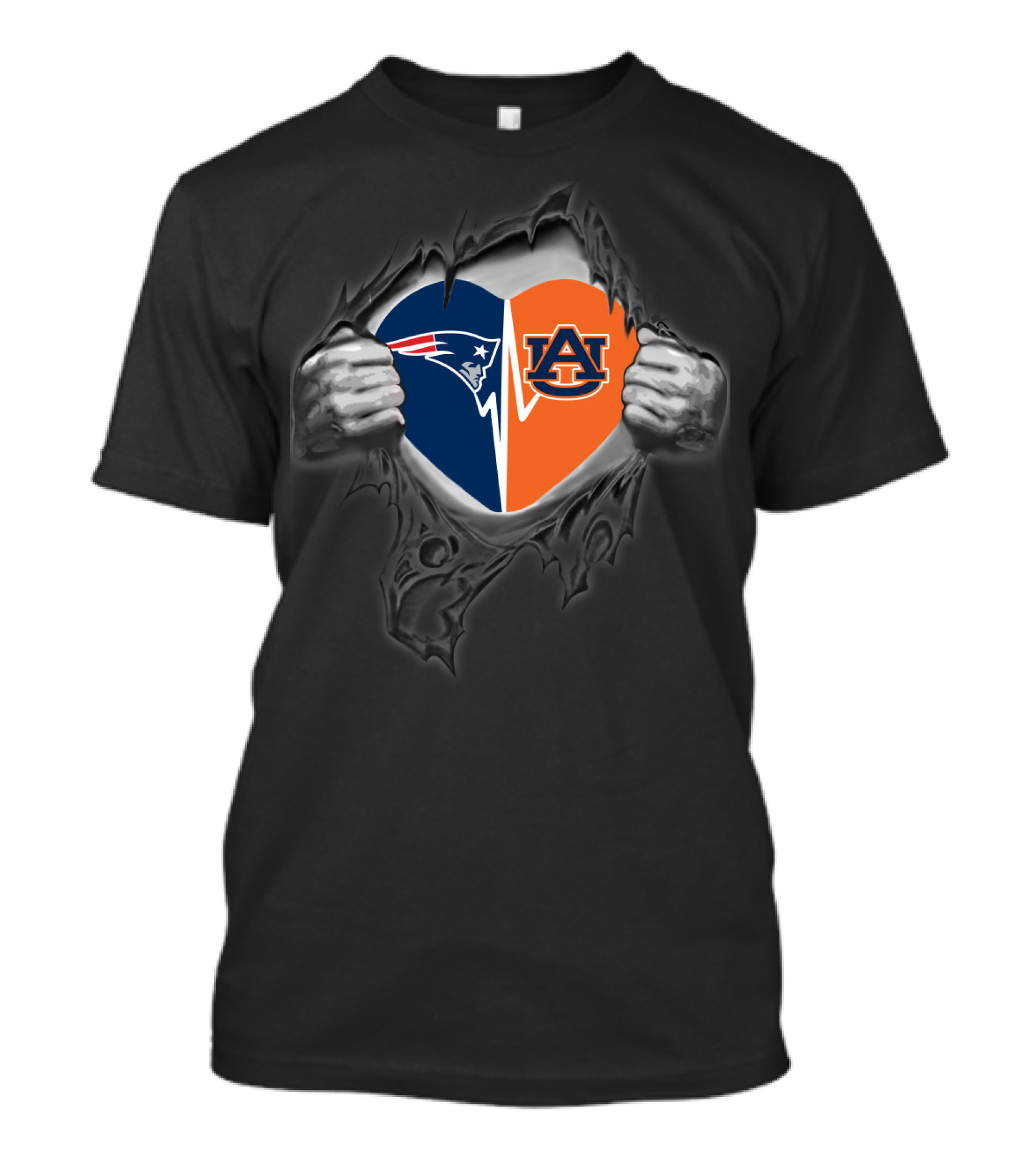 Patriots Auburn Heart Logo Fusion T-Shirt