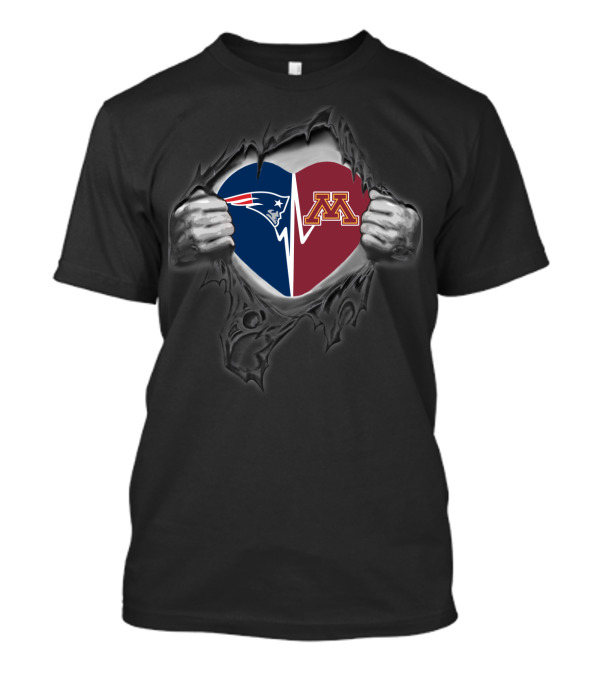 Patriots Minnesota Golden Gophers Heart T-Shirt