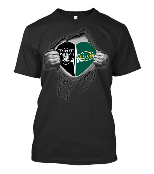 Raiders Ndsu Heartbeat Rip T-Shirt