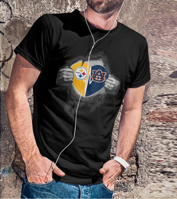 Steelers Auburn Heart Logo Fusion T-Shirt