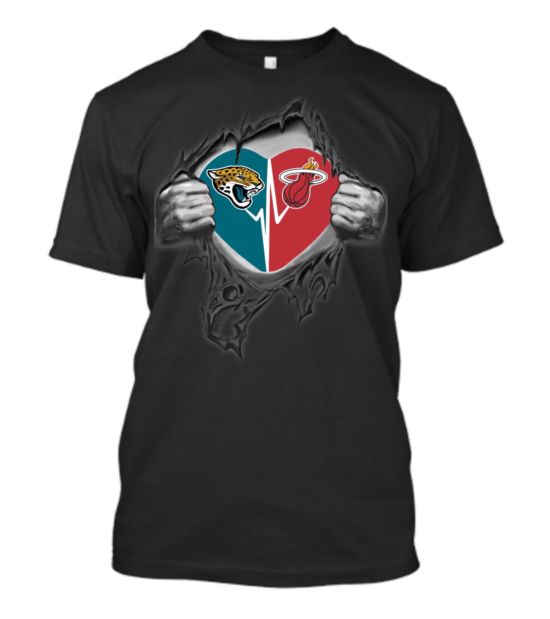 Jaguars Miami Heat Heart T-Shirt