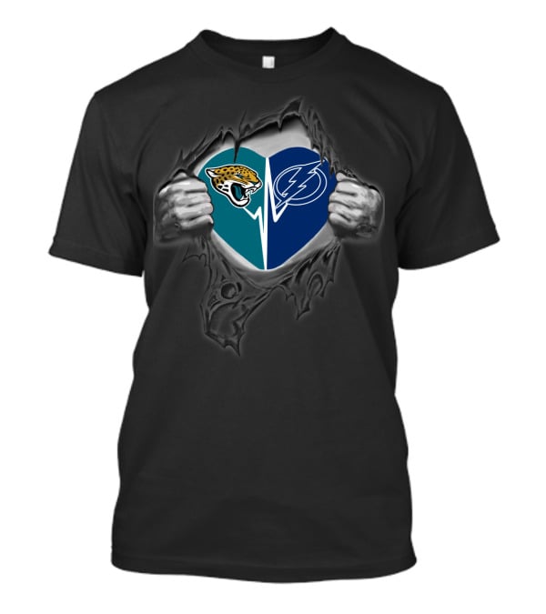 Jaguars Tampa Bay Lightning Heart Logo Peel T-Shirt