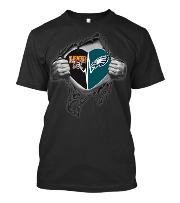Pittsburgh Pirates Philadelphia Eagles Heart T-Shirt