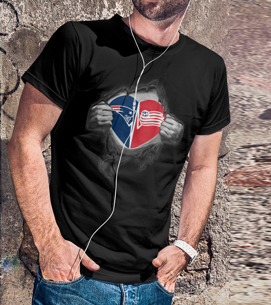 Patriots Revolution Heart Emblem With Torn T-Shirt