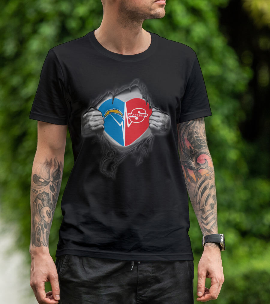 Chargers Stanislaus Warriors Heart T-Shirt