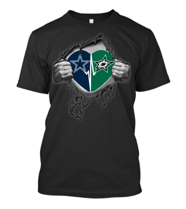 Dallas Cowboys Stars Heart Logo Fusion T-Shirt