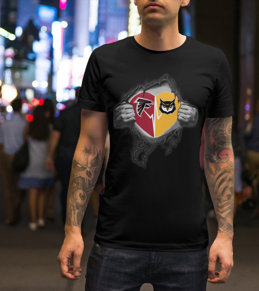 Falcons Kennesaw St Owls Heart T-Shirt