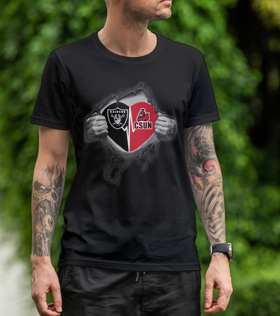 Raiders Csun Matadors Logo Rip T-Shirt