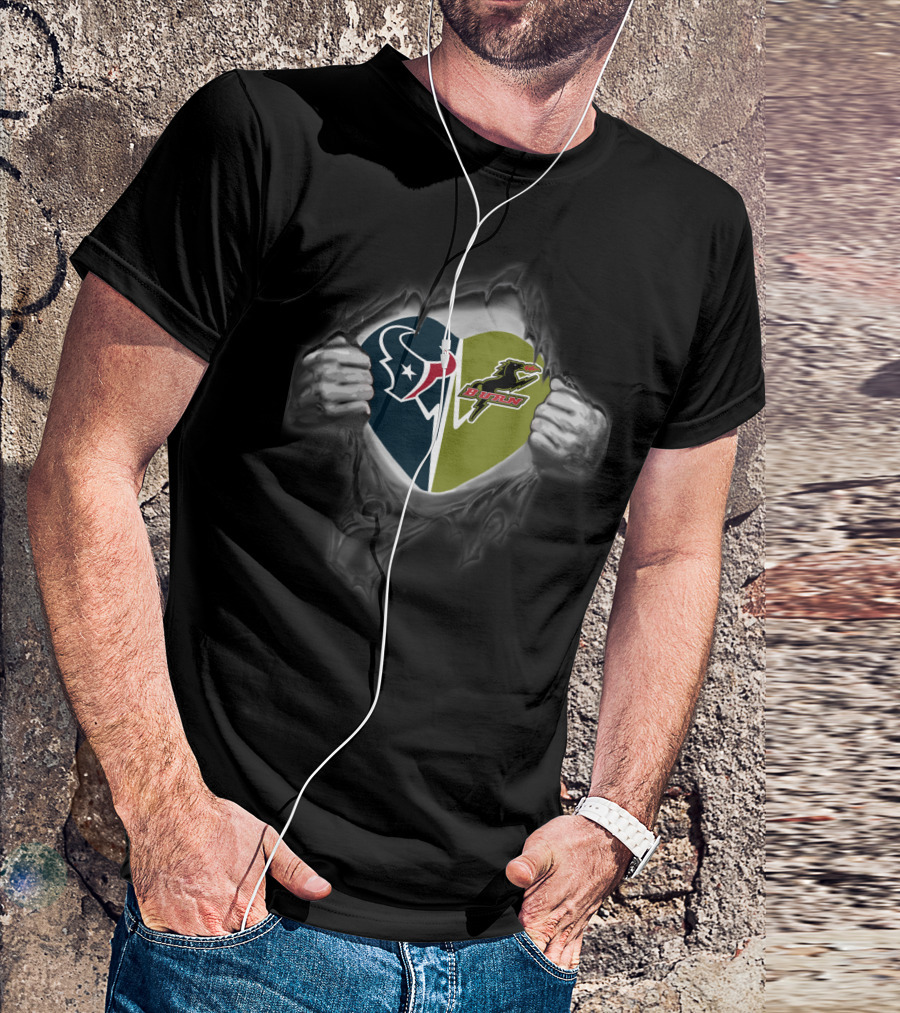 Texans Heart With Dallas Burn T-Shirt