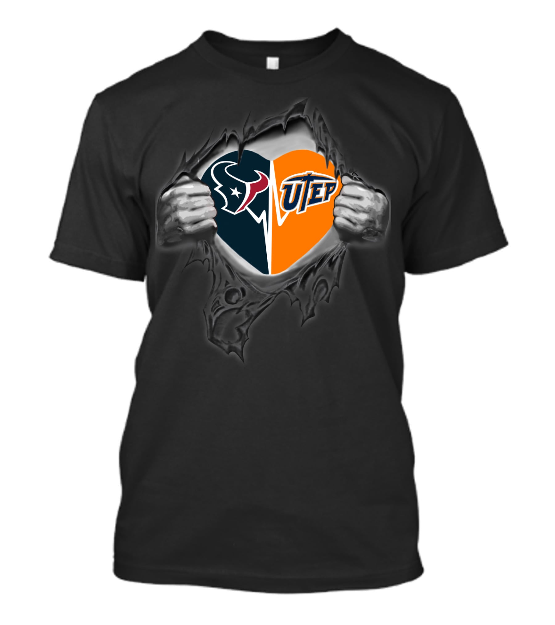 Houston Texans Utep Miners Heart Fusion T-Shirt