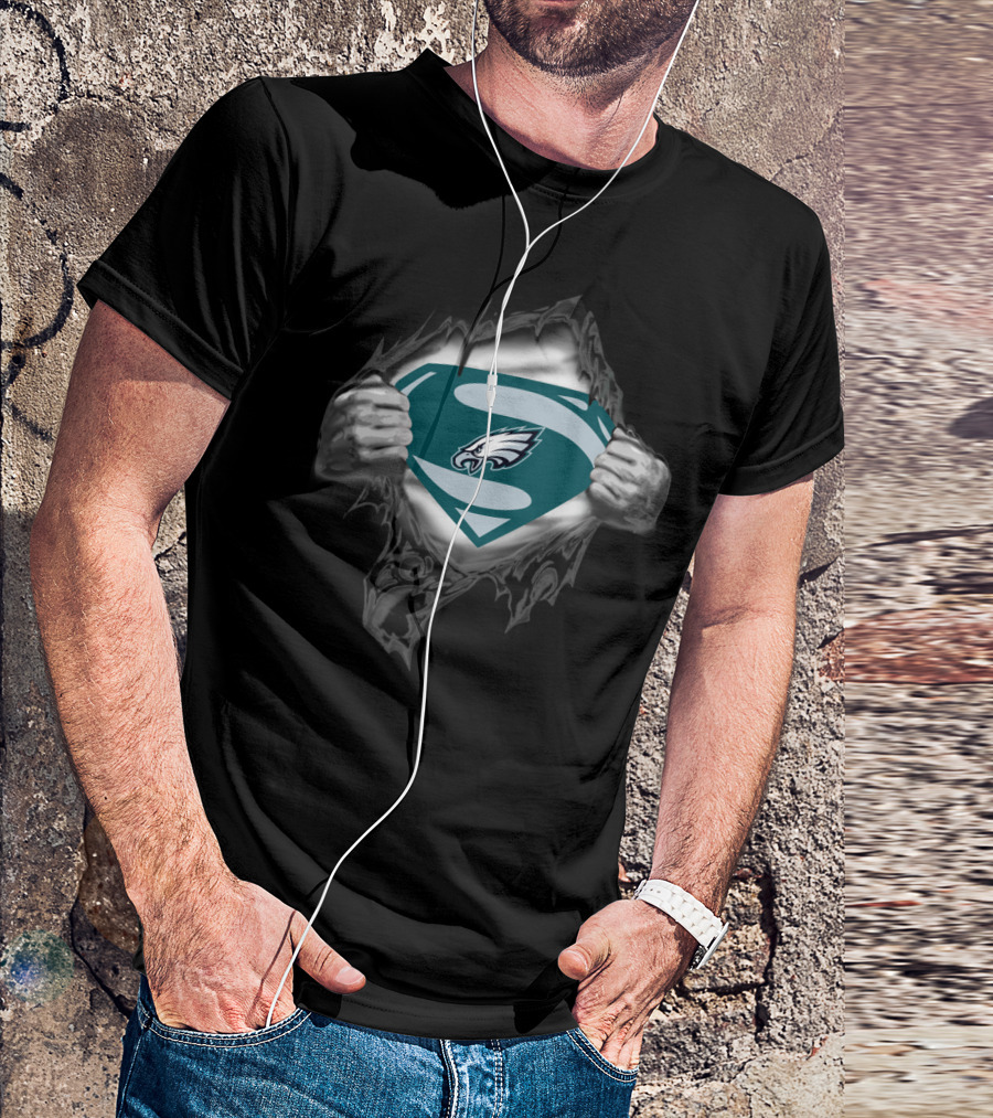 Philadelphia Eagles Logo Superman Style 36 Fan T-Shirt