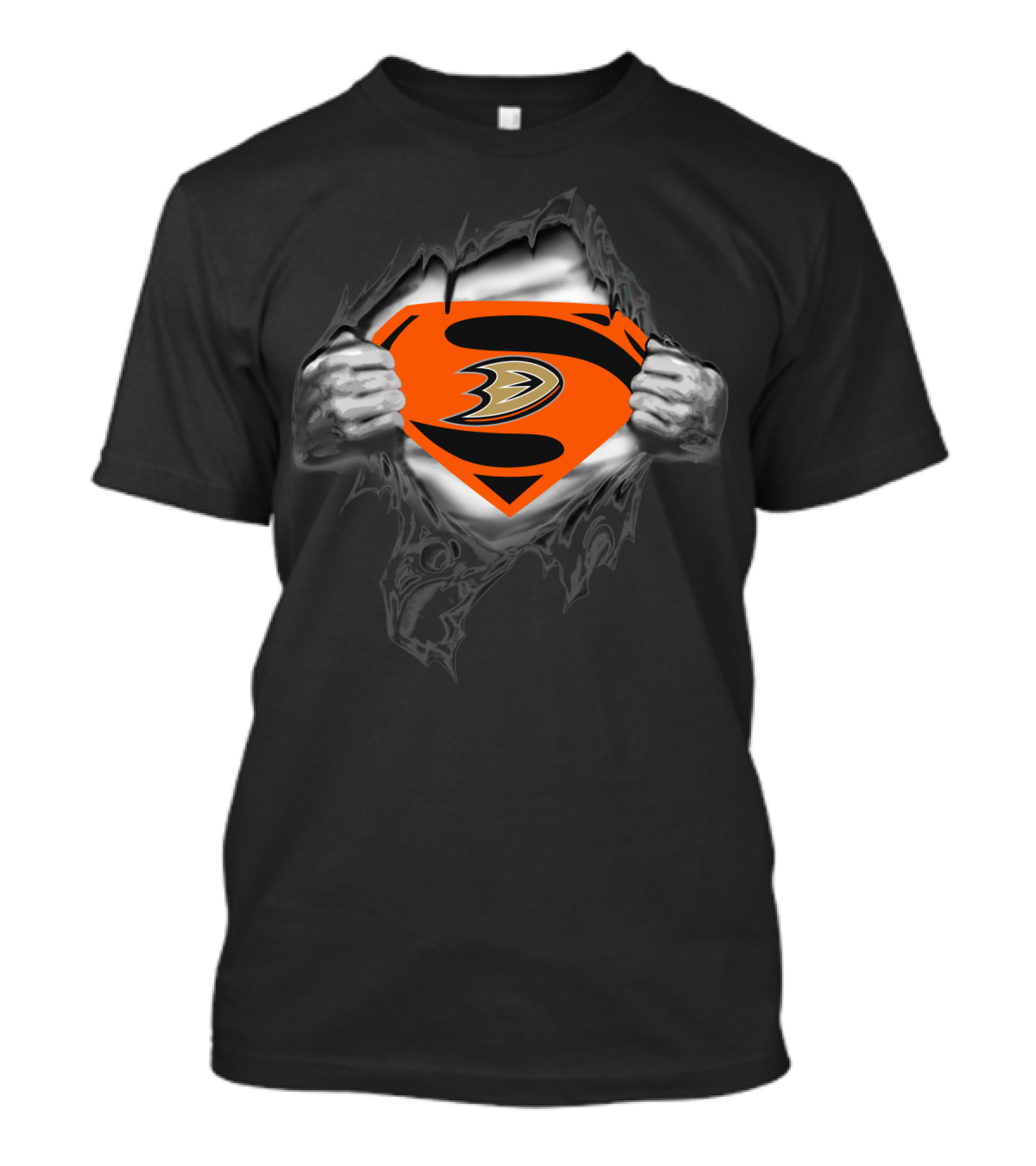 Anaheim Ducks Superman Logo Peel 123 T-Shirt