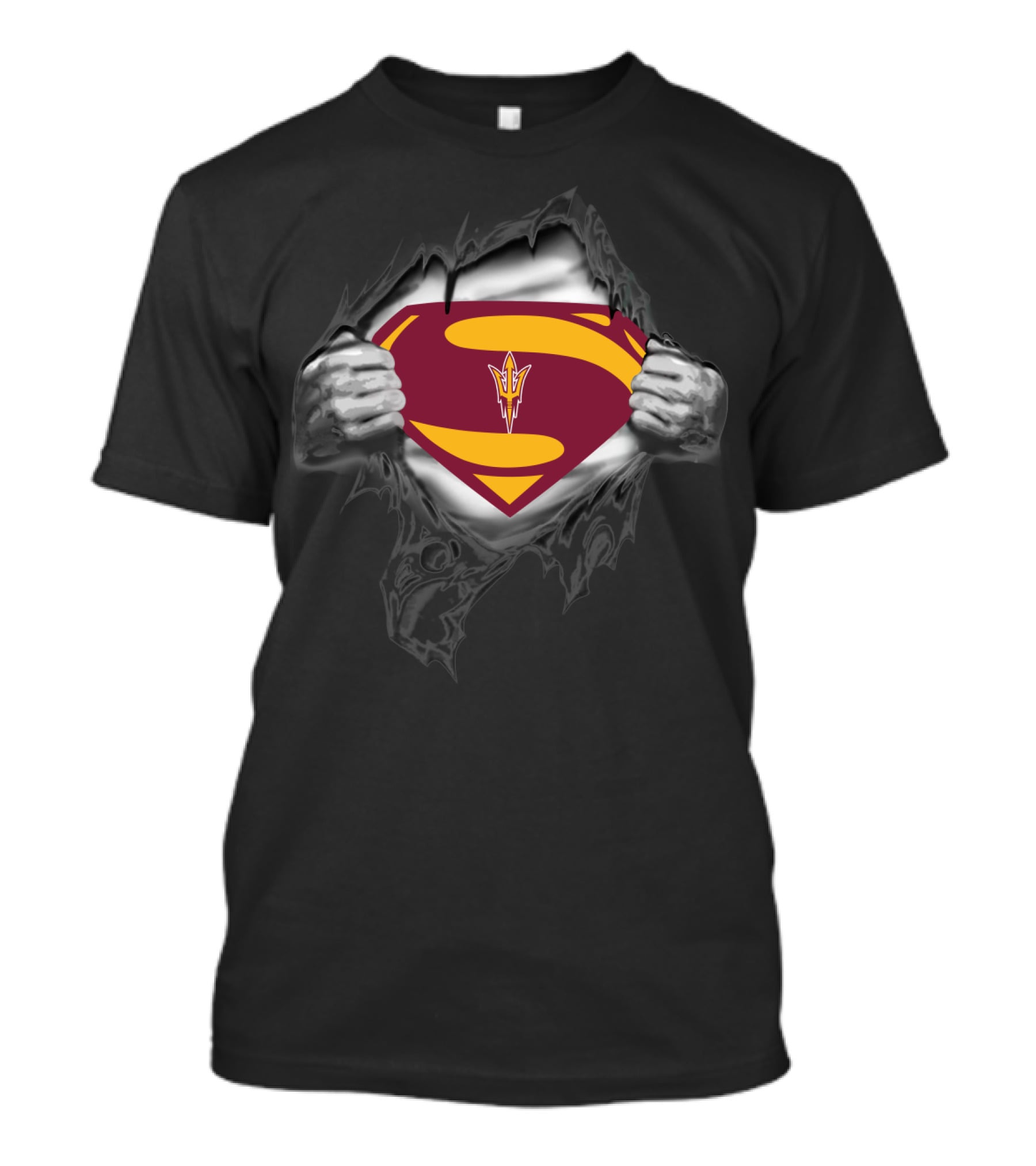 Superman Logo With Arizona State Sun Devils Theme T-Shirt