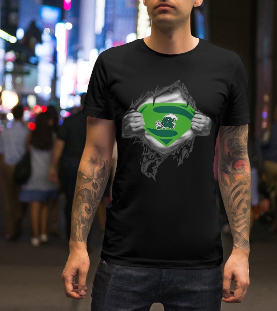 Superhero Reveal Tulane Green Wave Logo 346 T-Shirt