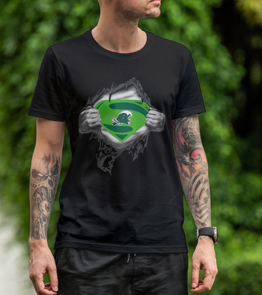 Superhero Reveal Tulane Green Wave Logo 346 T-Shirt