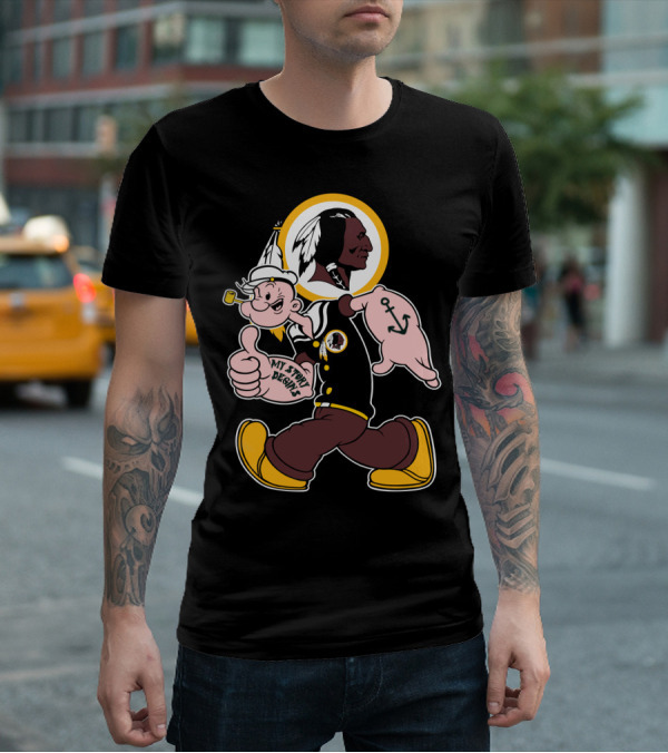 Popeye My Story Begins Washington Redskins Football T-Shirt