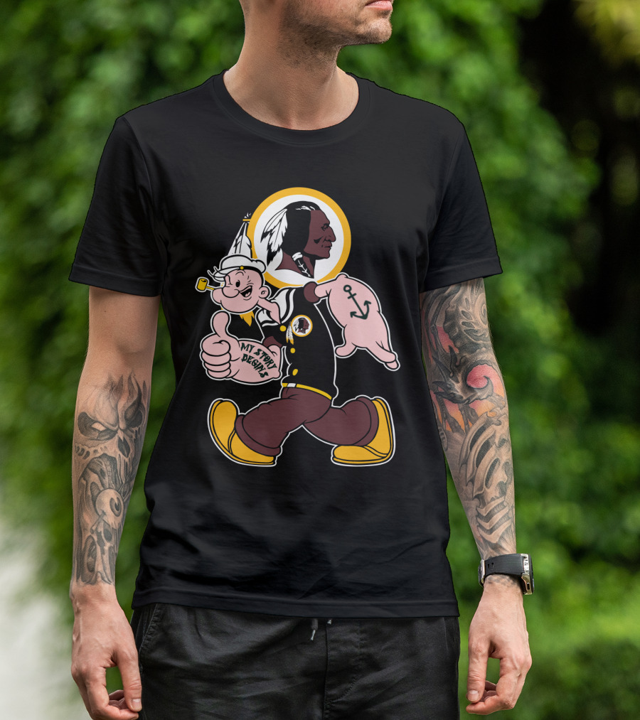 Popeye My Story Begins Washington Redskins Football T-Shirt
