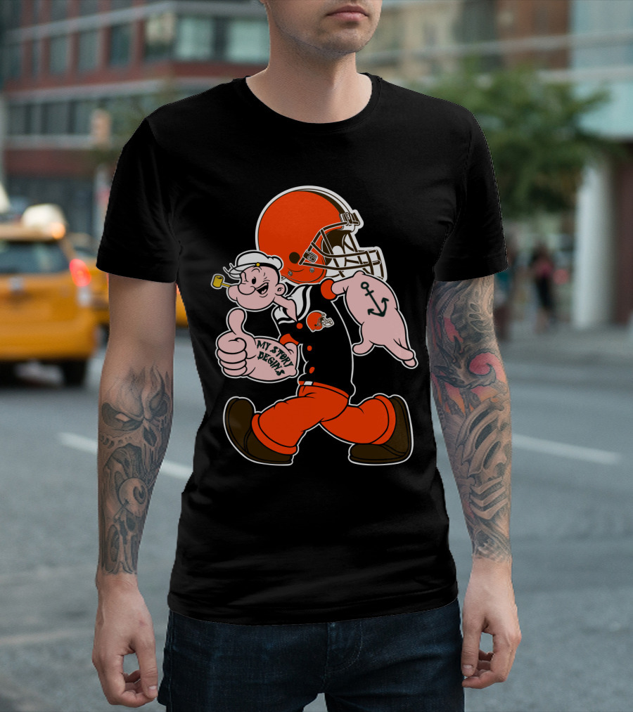 Popeye Cleveland Browns Cartoon Character T-Shirt