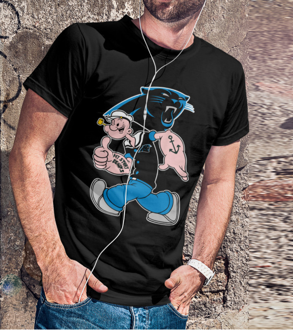 Carolina Panthers My Story Designs Popeye Anchor T-Shirt